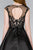 Elizabeth K - GS2388 Embroidered Illusion Bateau Tulle A-line Dress In Black