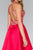 Elizabeth K - GS2389 Gilded Halter Mikado A-line Dress In Red