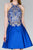Elizabeth K - GS2389 Gilded Halter Mikado A-line Dress In Blue