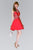Elizabeth K - GS2390 Embellished Lace High Halter Mikado A-line Dress In Red