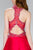 Elizabeth K - GS2390 Embellished Lace High Halter Mikado A-line Dress In Red