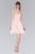 Elizabeth K - GS2394 Lace Applique Scoop Chiffon A-line Dress In Pink