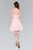 Elizabeth K - GS2394 Lace Applique Scoop Chiffon A-line Dress In Pink