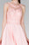 Elizabeth K - GS2394 Lace Applique Scoop Chiffon A-line Dress In Pink