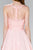 Elizabeth K - GS2394 Lace Applique Scoop Chiffon A-line Dress In Pink
