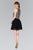 Elizabeth K - GS2395 Jewel Adorned Illusion Chiffon Dress In Black