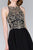 Elizabeth K - GS2395 Jewel Adorned Illusion Chiffon Dress In Black