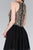 Elizabeth K - GS2395 Jewel Adorned Illusion Chiffon Dress In Black