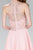 Elizabeth K - GS2395 Jewel Adorned Illusion Chiffon Dress In Pink