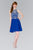 Elizabeth K - GS2395 Jewel Adorned Illusion Chiffon Dress In Blue