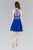 Elizabeth K - GS2395 Jewel Adorned Illusion Chiffon Dress In Blue