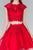 Elizabeth K - GS2397 Two Piece Lace Tulle A-line Dress In Red