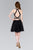 Elizabeth K - GS2398 Two Piece Applique Halter Tulle A-line Dress In Black