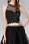 Elizabeth K - GS2398 Two Piece Applique Halter Tulle A-line Dress In Black