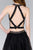 Elizabeth K - GS2398 Two Piece Applique Halter Tulle A-line Dress In Black