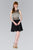 Elizabeth K - GS2401 Beaded Jewel Neck Chiffon A-line Dress in Black