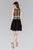 Elizabeth K - GS2401 Beaded Jewel Neck Chiffon A-line Dress in Black