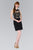 Elizabeth K - GS2402 Lace Applique Jewel Neck Jersey Sheath Dress in Black