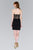 Elizabeth K - GS2402 Lace Applique Jewel Neck Jersey Sheath Dress in Black