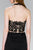 Elizabeth K - GS2402 Lace Applique Jewel Neck Jersey Sheath Dress in Black