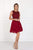 Elizabeth K - GS2410 Diamond Cutout Back Lace Chiffon Cocktail Dress In Red