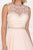 Elizabeth K - GS2410 Diamond Cutout Back Lace Chiffon Cocktail Dress In Neutral and Yellow