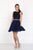 Elizabeth K - GS2410 Diamond Cutout Back Lace Chiffon Cocktail Dress In Blue