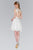 Elizabeth K - GS2410 Diamond Cutout Back Lace Chiffon Cocktail Dress In White