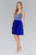 Elizabeth K - GS2412 Beaded V-neck Chiffon A-line Dress in Blue