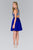 Elizabeth K - GS2412 Beaded V-neck Chiffon A-line Dress in Blue