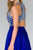 Elizabeth K - GS2412 Beaded V-neck Chiffon A-line Dress in Blue