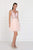 Elizabeth K - GS2413 Satin V-neck Jeweled Mesh A-line Dress In Pink