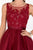 Elizabeth K - GS2414 Sparkly Beaded Lace Bodice Tulle Cocktail Dress In Red