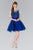 Elizabeth K - GS2414 Sparkly Beaded Lace Bodice Tulle Cocktail Dress In Blue