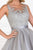Elizabeth K - GS2414 Sparkly Beaded Lace Bodice Tulle Cocktail Dress In Silver