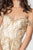 Elizabeth K - GS2834 Beaded Off-Shoulder A-Line Cocktail Dress In Neutral