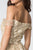 Elizabeth K - GS2834 Beaded Off-Shoulder A-Line Cocktail Dress In Neutral