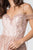 Elizabeth K - GS2834 Beaded Off-Shoulder A-Line Cocktail Dress In Pink and Gold