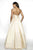 Blush by Alexia Designs - 5704 Sleeveless V-Neck Bow Accent Ballgown In Gold