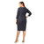 Alex Evenings - 434118 Longsleeve Side Draped Plus Size Dress in Black