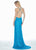 Ashley Lauren - 1430 Sequined Lace Long Sheath Gown In Blue