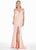 Ashley Lauren - 1497 Off-Shoulder Evening Dress with Slit In Pink