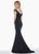 Ashley Lauren - 1522 Beaded Fringe Appliqued Mermaid Gown In Black