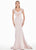 Ashley Lauren - 1522 Beaded Fringe Appliqued Mermaid Gown In Pink