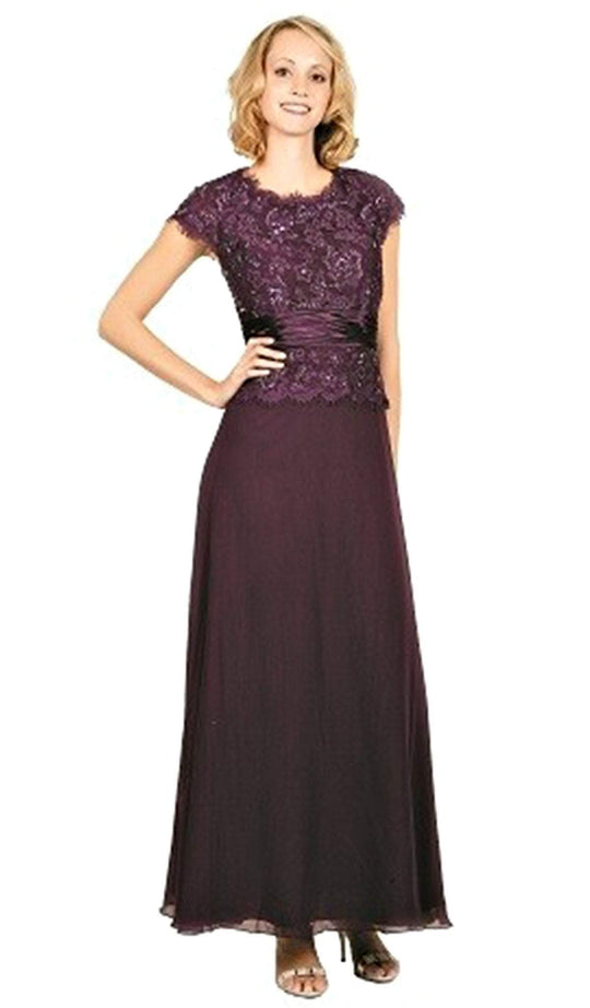 Chiffon Lace and Satin Mother of the Bride Dress