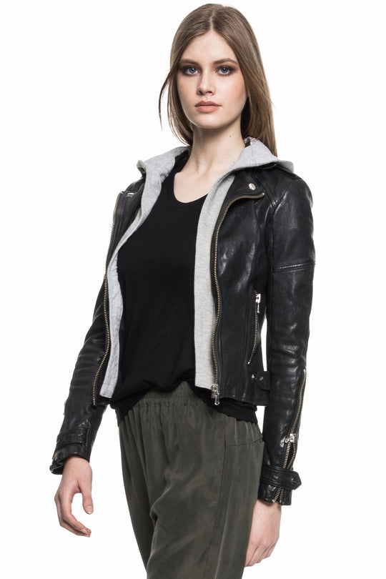 ANNA Vegetable Tanned Hooded Biker | ANNA Biker tanné végétal à capuchon