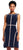 Adrianna Papell - AP1D100737 Bateau A-line Dress with Illusion Details in Blue and Neutral