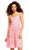Adrianna Papell - AP1D100817 Full Lace V-neck A-line Dress In Pink
