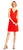 Adrianna Papell - AP1D101098 Lace V-neck A-line Dress in Red and Orange
