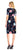 Adrianna Papell - AP1D101952 Floral Short Sleeves Cocktail Dress In Black and Multi-Color